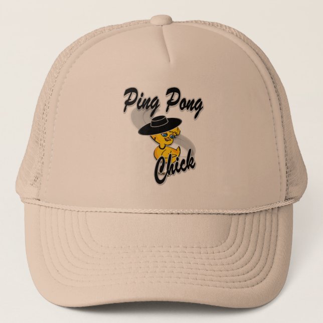 Ping Pong Chick #4 Trucker Hat (Front)