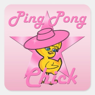 Ping Pong Chick #8 Square Sticker