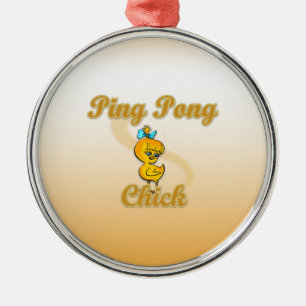 Ping Pong Chick Metal Ornament