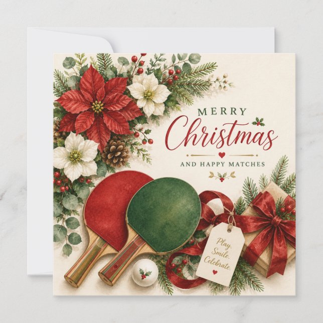 Ping pong Christmas themed  Card (Front)