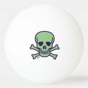 Ping Pong Crâne vert 1 étoile balle de ping-pong