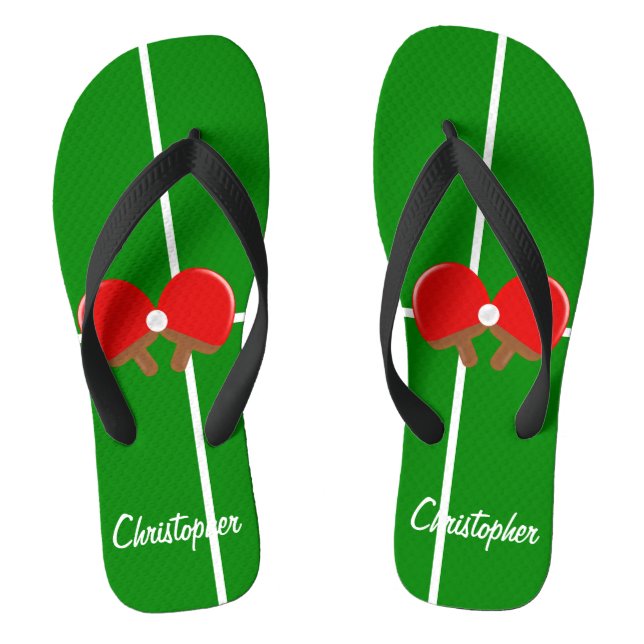 Ping Pong Design Personalised Flip Flops (Footbed)