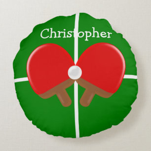 Ping Pong Design Round Pillow
