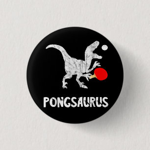 Ping Pong Dinosaurs Pingpong Player Dino Table Ten 1 Inch Round Button