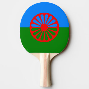 Ping Pong Drapeau officiel romani des gitans Raquette de pin