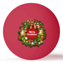 Élégante balle de ping-pong en couronne de Noël