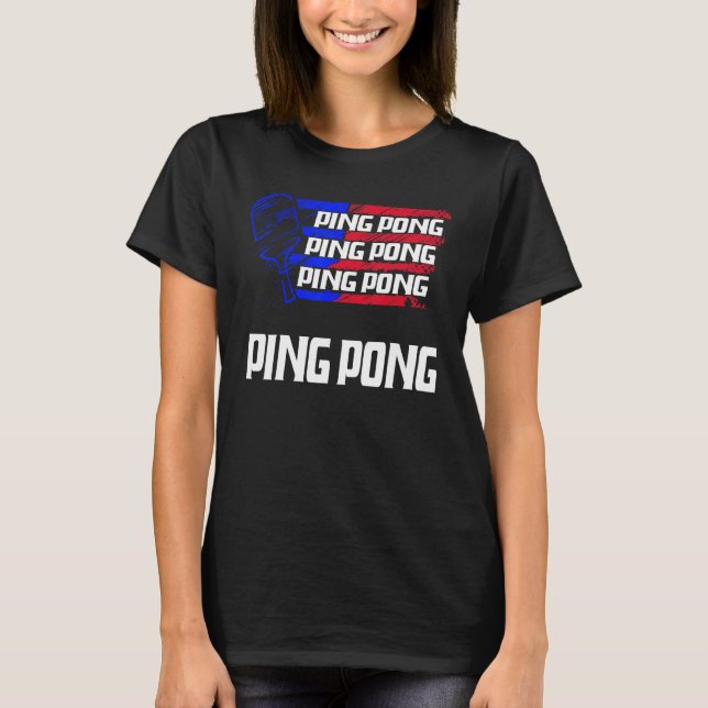 Ping pong Flag US Man  Ping pong T-Shirt (Front)