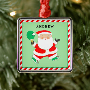 Ping Pong Holiday Gift Metal Ornament