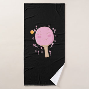 Ping Pong Kelle in Rosa Table Tennis Girl Bath Towel
