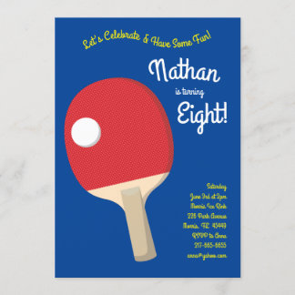 Ping Pong Kids Birthday Party Sports Invitation