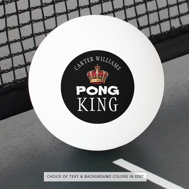 Ping Pong King Crown Name Black or Custom Ball (Creator Uploaded)