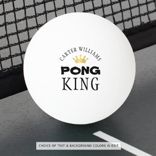 PING PONG KING Gold Crown Personalized Ball