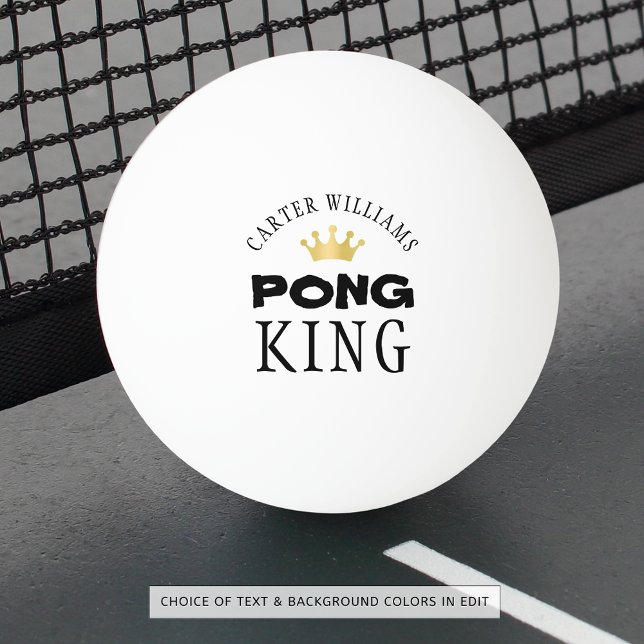 PING PONG KING Gold Crown Personalized Ball (Creator Uploaded)