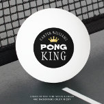 PING PONG KING Gold Crown Personalized Black Ping Pong Ball<br><div class="desc">The PONG KING deserves his own personalized ping pong balls complete with a gold crown. COLOR CHANGE:  Change the black background by clicking on the CUSTOMIZE FURTHER tab. Contact the designer via Zazzle Chat or makeitaboutyoustore@gmail.com if you'd like this design modified.</div>