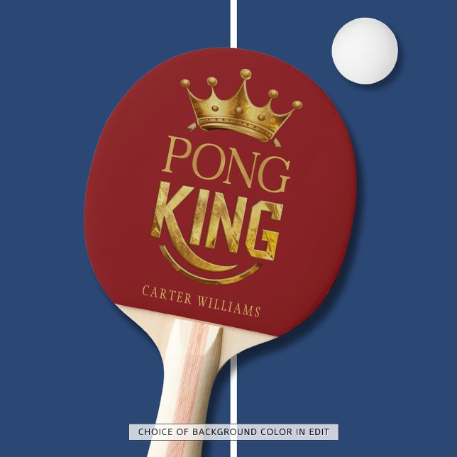 Ping Pong King Gold Crown Personalized Custom Paddle (Creator Uploaded)
