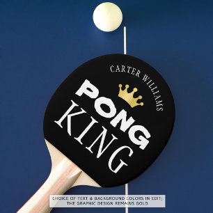 PING PONG KING Personalized Editable Black Paddle