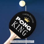 PING PONG KING Personalized Editable Black Ping Pong Paddle<br><div class="desc">Crown the master of ping pong with a personalized PONG KING paddle with your choice of background colour. COLOR CHANGE:  Change the background in EDIT. ASSISTANCE:  Contact the designer via Zazzle Chat or makeitaboutyoustore@gmail.com if you'd like this design modified.</div>