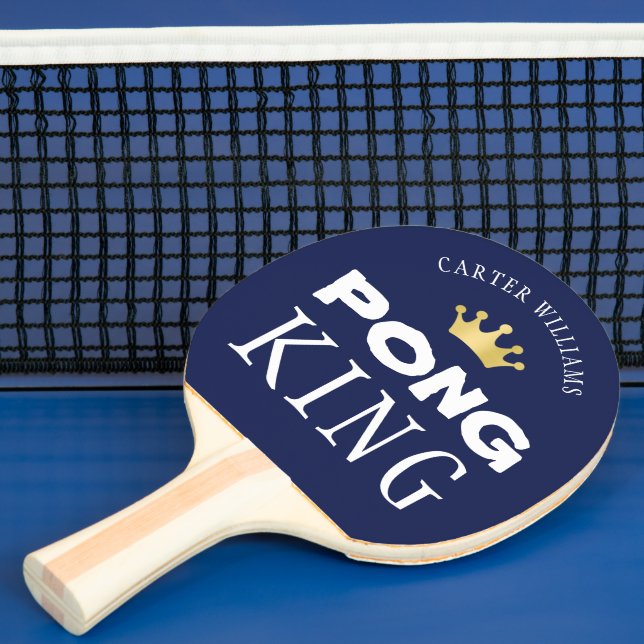 PING PONG KING Personalized Editable Navy Blue Paddle (Insitu)