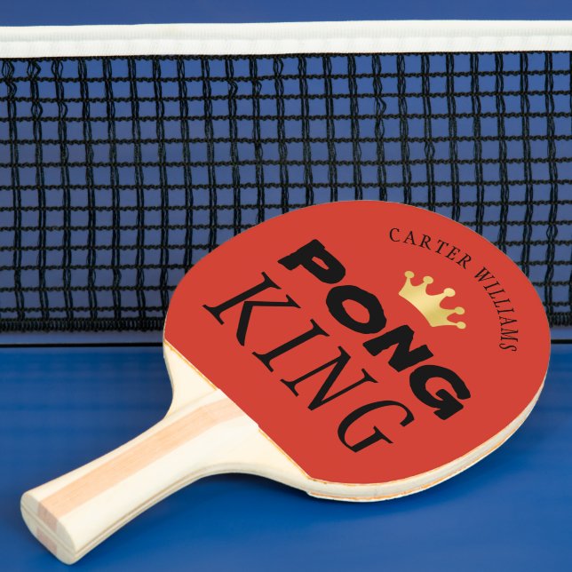 PING PONG KING Personalized Red Orange Paddle (Insitu)