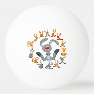 Ping Pong Lapins de dessin animé mignons Mandala Balle de pi