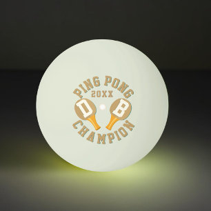 Ping Pong Monogramme de lueur dans la balle de ping-pong du