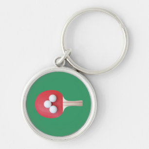 Ping Pong Paddle and Balls Keychain