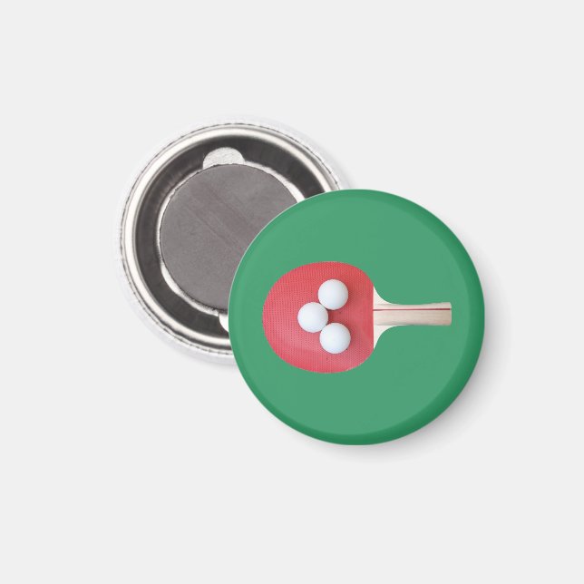 Ping Pong Paddle and Balls Magnet (Front/Back)
