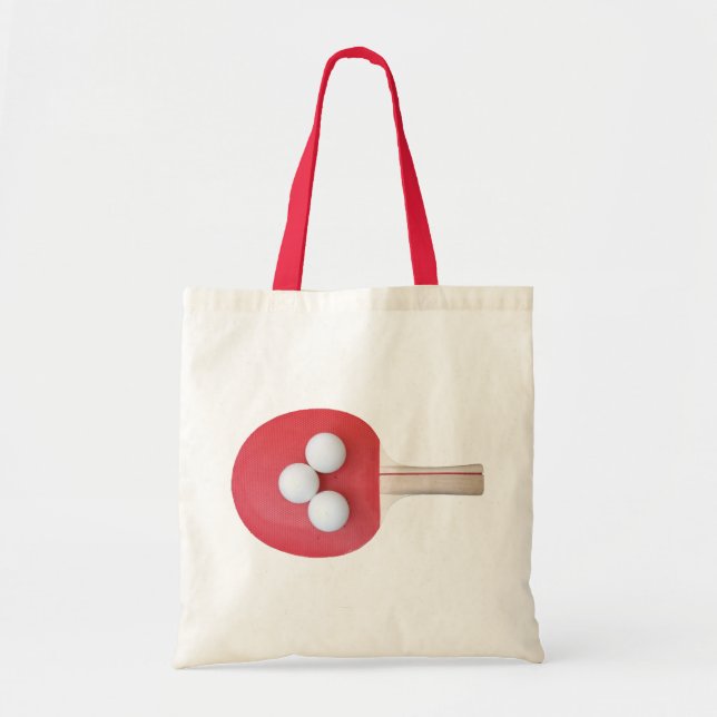 Ping Pong Paddle and Balls Tote Bag (Front)