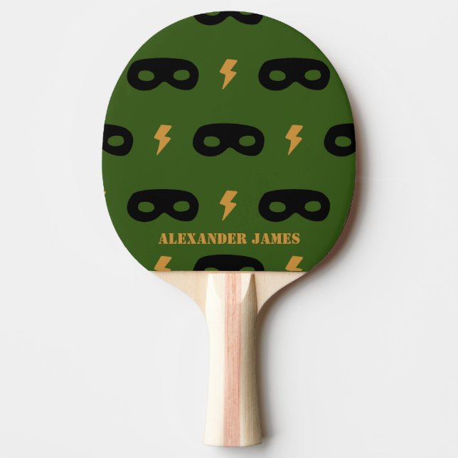 Ping Pong Paddle boy super hero mask birthday gift (Front)