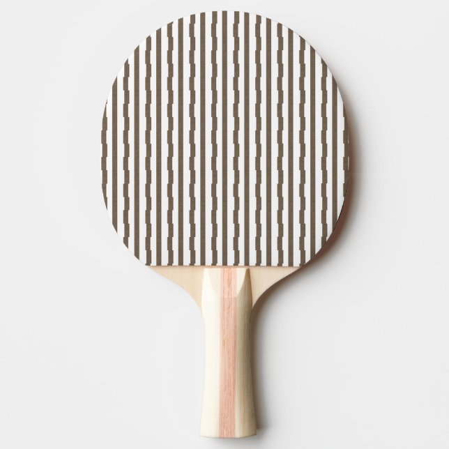 Ping Pong Paddle Brown & White Stripe  (Front)