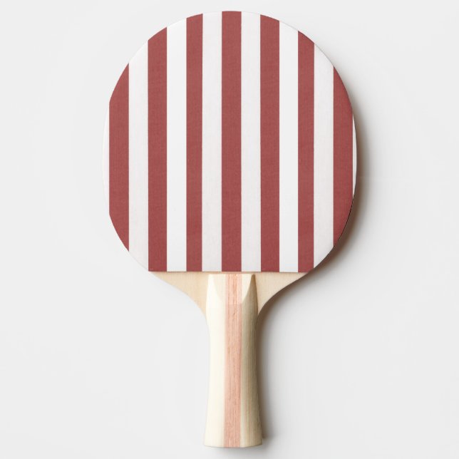 Ping Pong Paddle Burgundy & White Stripe (Front)