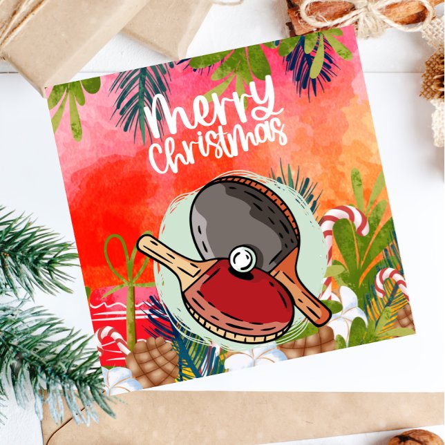 Ping Pong Paddle  Christmas Greeting Card (Creator Uploaded)
