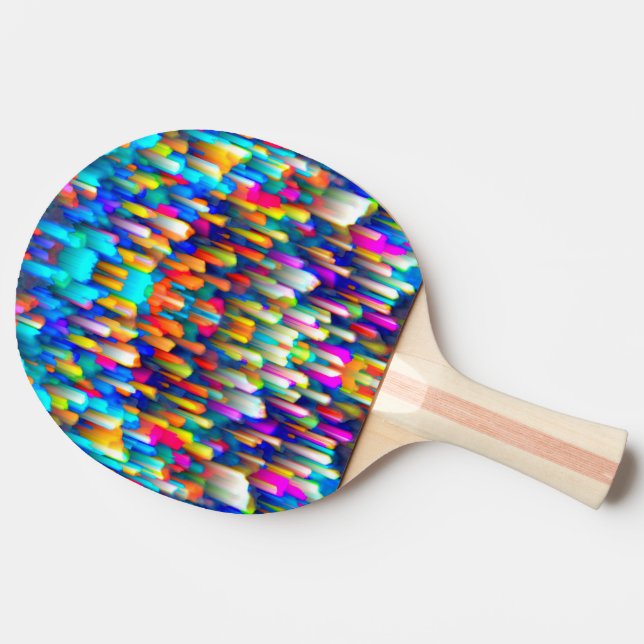Ping Pong Paddle Colourful digital art splashing (Side)