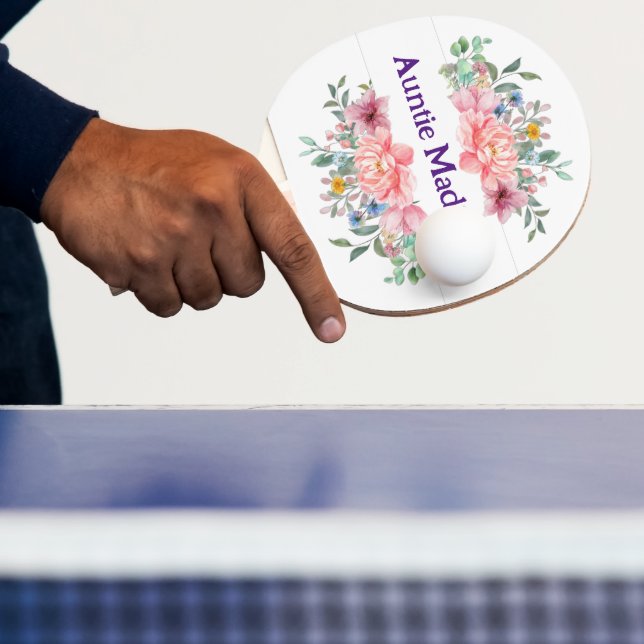 Ping Pong Paddle Floral Flowers Pink Pastel (Insitu)
