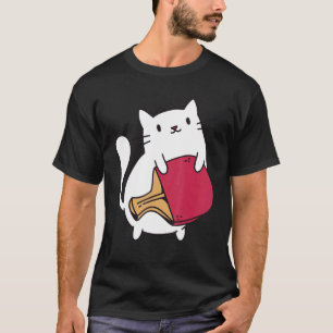 Ping Pong Paddle Ladies Cat Table Tennis Player Ca T-Shirt