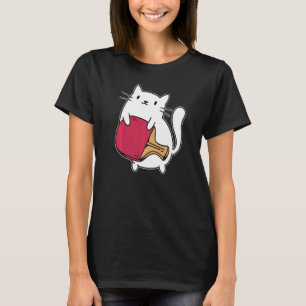 Ping Pong Paddle Ladies Cat Table Tennis Player Ca T-Shirt