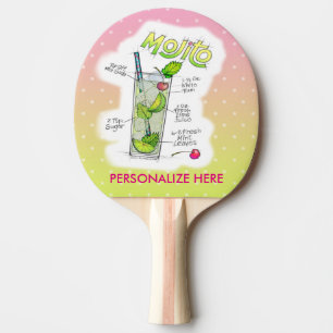 PING PONG PADDLE - MOJITO RECIPE COCKTAIL ART