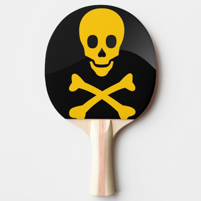 Ping Pong Paddle Skull and Crossbones Danger Symbo (Front)