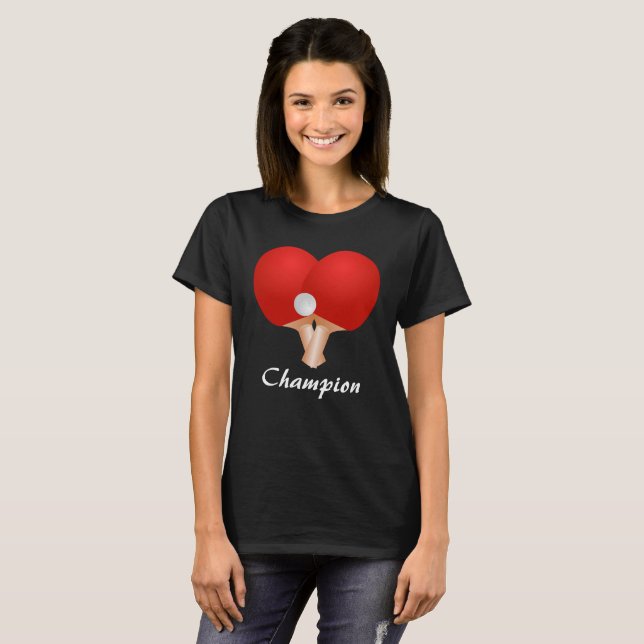 Ping Pong Paddle Table Tennis Heart Custom T-shirt (Front Full)