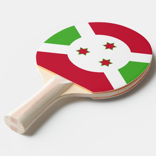 Ping pong paddle with Flag of Burundi (Front Angle)