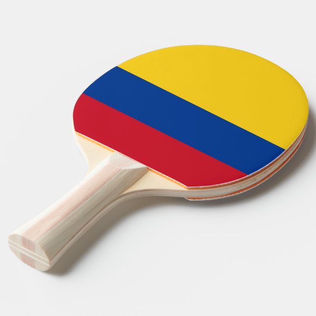 Ping pong paddle with Flag of Colombia (Front Angle)