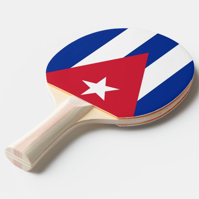 Ping pong paddle with Flag of Cuba (Front Angle)