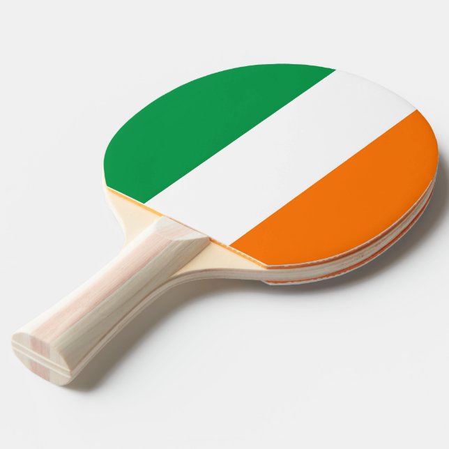 Ping pong paddle with Flag of Ireland (Front Angle)