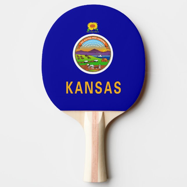 Ping pong paddle with Flag of Kansas, USA (Back)