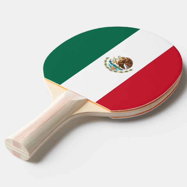 Ping pong paddle with Flag of Mexico (Front Angle)