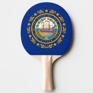 Ping pong paddle with Flag of New Hampshire, USA