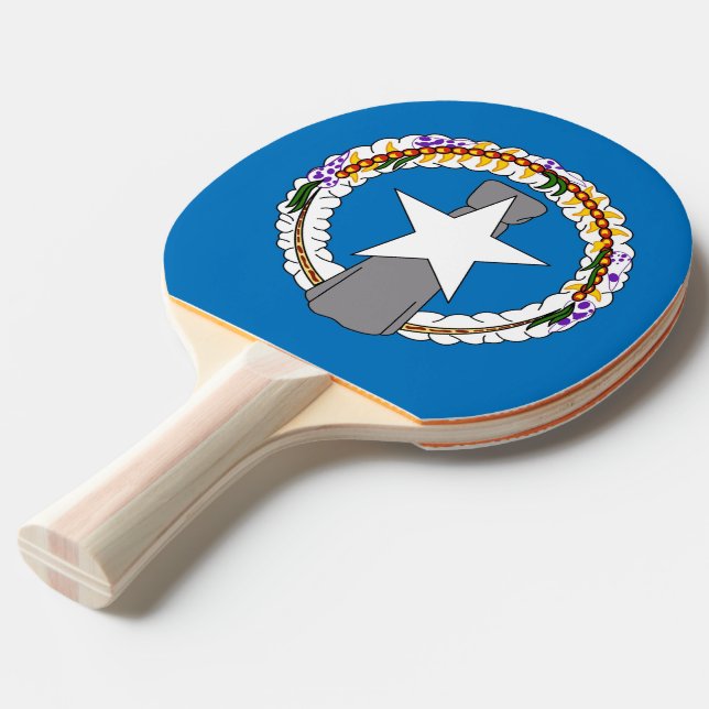Ping pong paddle with Flag of Northern Mariana (Front Angle)