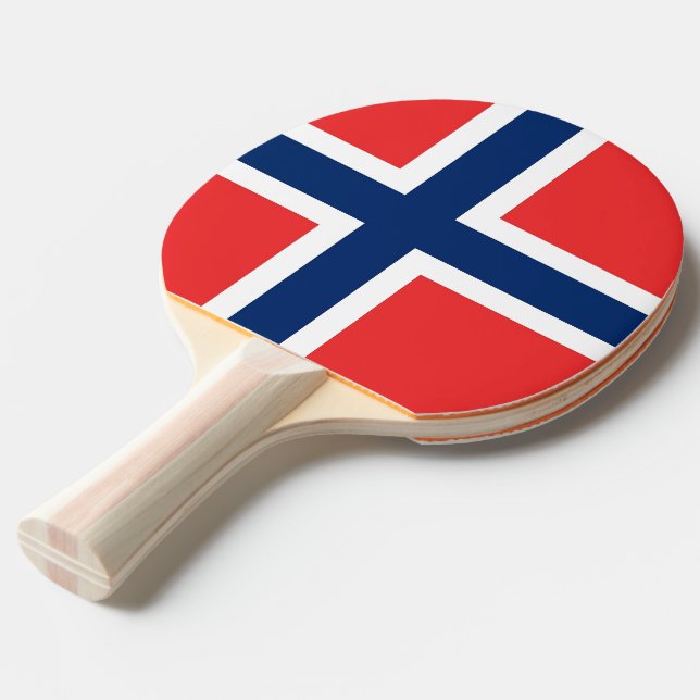 Ping pong paddle with Flag of Norway (Front Angle)