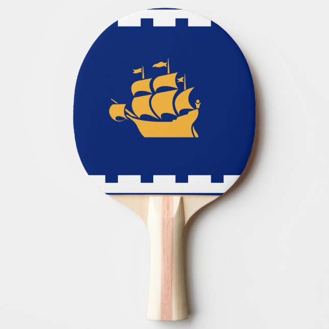 Ping pong paddle with Flag of Quebec City (Front)