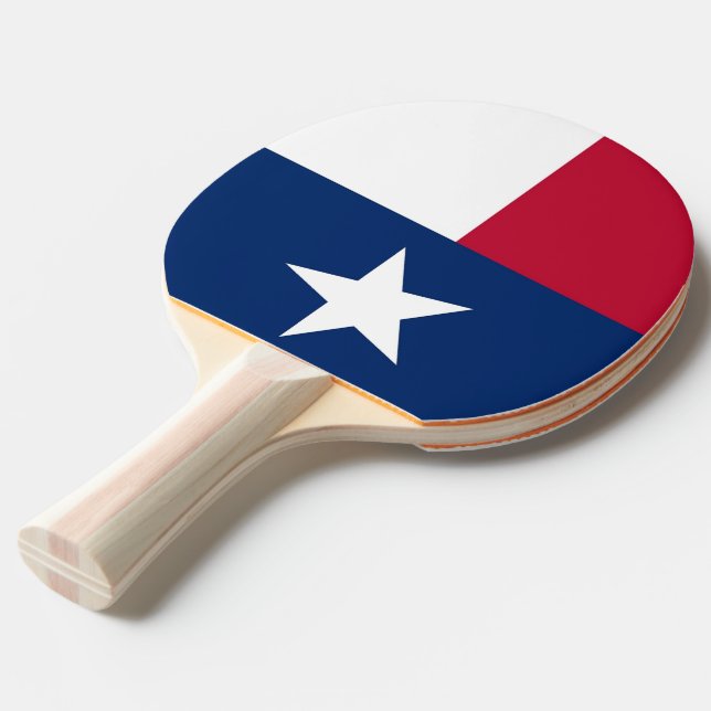 Ping pong paddle with Flag of Texas, USA (Front Angle)